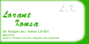 lorant komsa business card